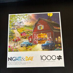 Farm Life Night & Day 1000 Piece Puzzle - USED, complete